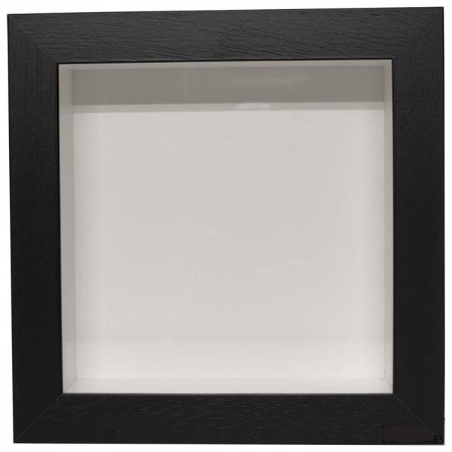 Box Frame 25mm Deep Black Open Grain & White Slip. 0.1795 (1238aw & 1016bw)